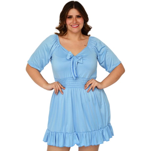 Vestido con realce de silueta Roman Fashion modelo 4279 Azul Talla Extra 38