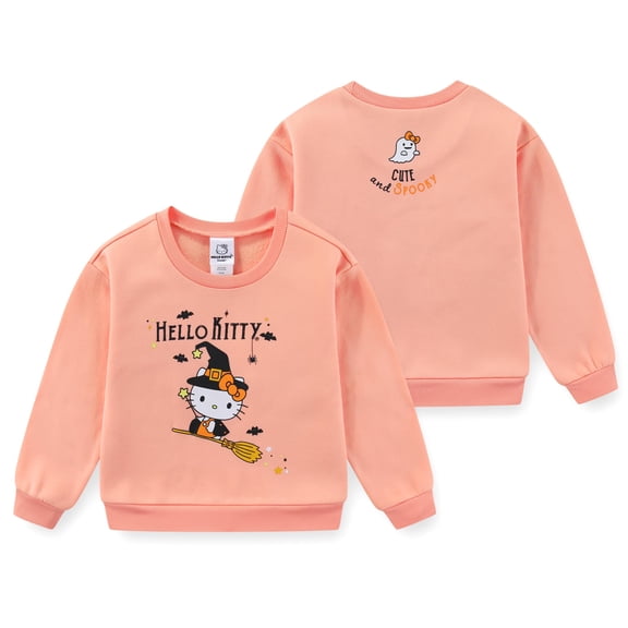 Hello Kitty Sanrio Halloween Crewneck Pullover Sweatshirt (Girls), Sizes 4-12