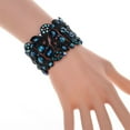 thumbnail image 3 of Women Floral Pattern Stretch Cuff Bracelet Fit Wrist Circumference 6 to 7.5 inch, 3 of 5