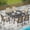 Beige, variant on Alpha Joy Outdoor Patio Dining Set with Rectangular Metal Table & Aluminum Dining Chairs for 6, Gray