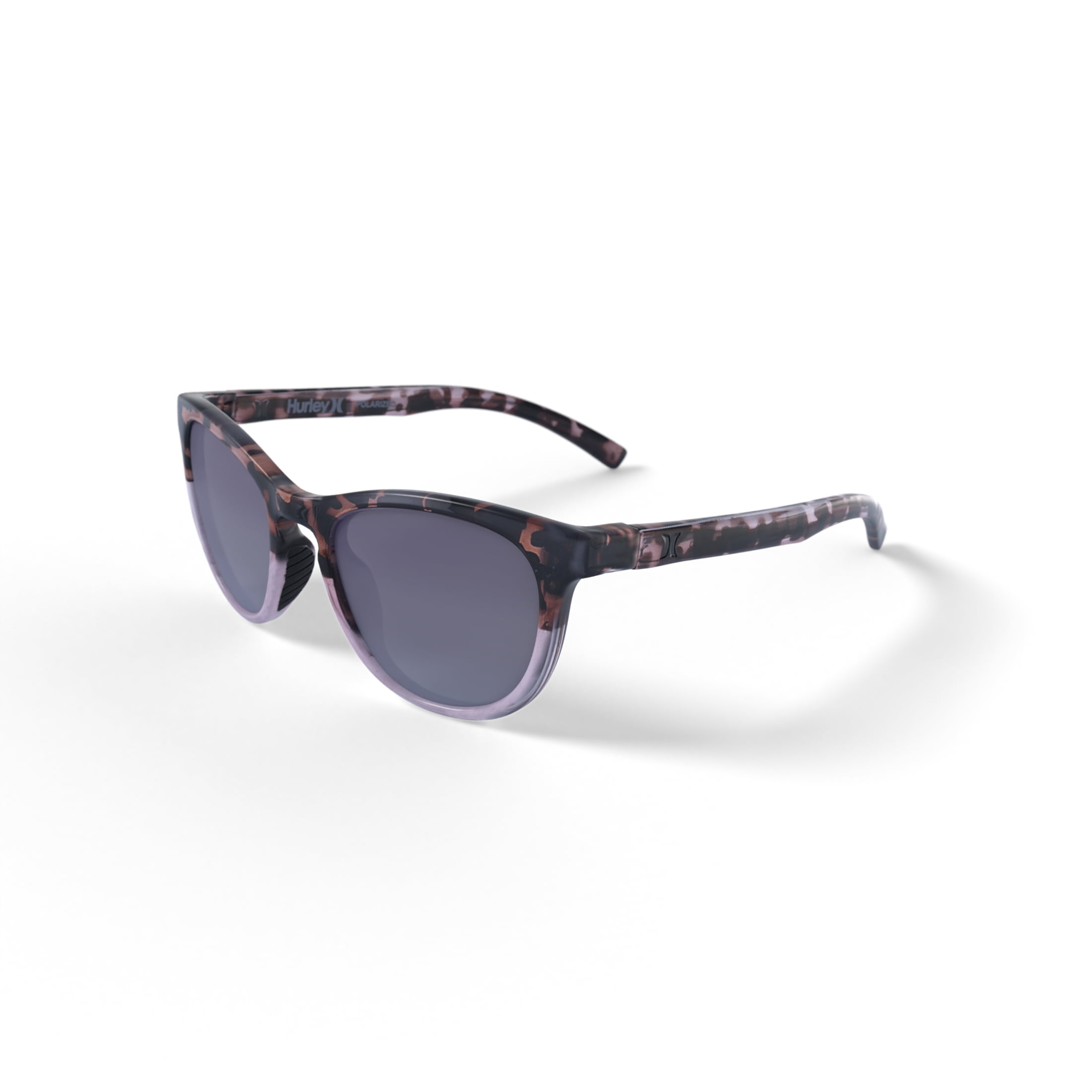 Hurley Palm Springs - HSL3001PS_651, round sunglass, pink crystal/demi frame & smokey rose gradient polarized lens + ar coating