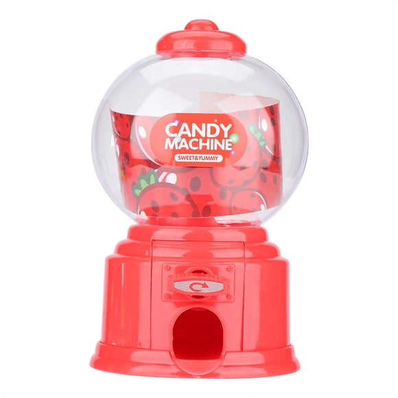 Machine à Bonbons Portable pour Enfants Distributeur de Mini Boules de Gomme en Plastique Cadeau de Maternelle pour Enfants (Rouge)