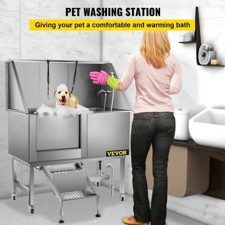 Stainless Steel Step In Dog Grooming Tub