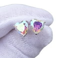 thumbnail image 3 of Opolski Fashion Multi Color Cubic Zirconia Heart Stud Earrings Women Party Jewelry Gift, 3 of 4