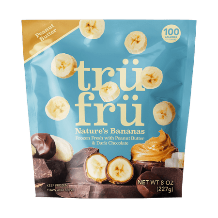 Tru Fru, Bananas Frozen Peanut Butter Dark Chocolate, 8 Ounce