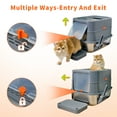 thumbnail image 5 of BingoPaw Cat Litter Box Enclosed Cat Kitty Litter Box with Stainless Steel Tray Pan, Scoop, 5 of 11