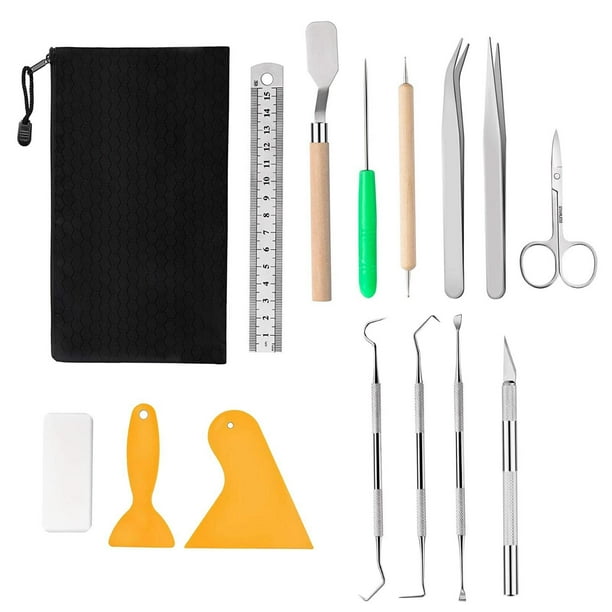 Juego de Herramientas de Deshierbe para Manualidades de 15 Piezas, Herramientas Básicas de Vinilo para Deshierbar, Silueta, Rotulación, álbumes Macarena Kits de pico y gancho de precisión