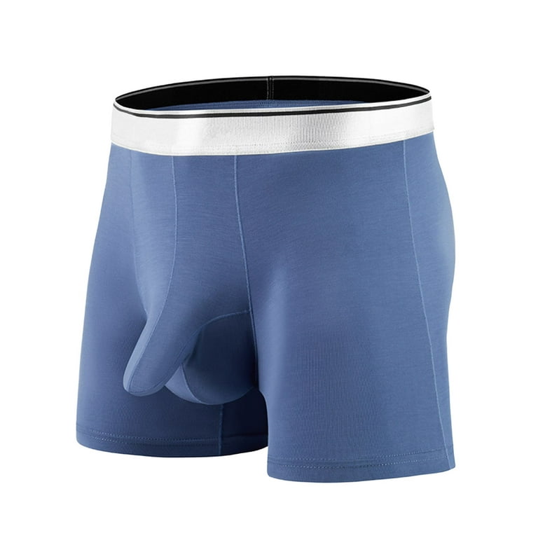 eczipvz Mens Boxer Briefs Men's Underwear Briefs Pack Enhancing Ball Pouch  Low Rise Bikini Briefs for Male,Blue 