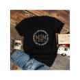 thumbnail image 2 of Women'S Casual Crew Neck T-Shirt with Leopard Print "MOM" Lettering, Polyester 100% Knit Fabric, Medium Stretch, Fashionable Short Sleeve Top for Spring/Summer/Fall - 180g/m2Father's Day, Mother's D, 2 of 6