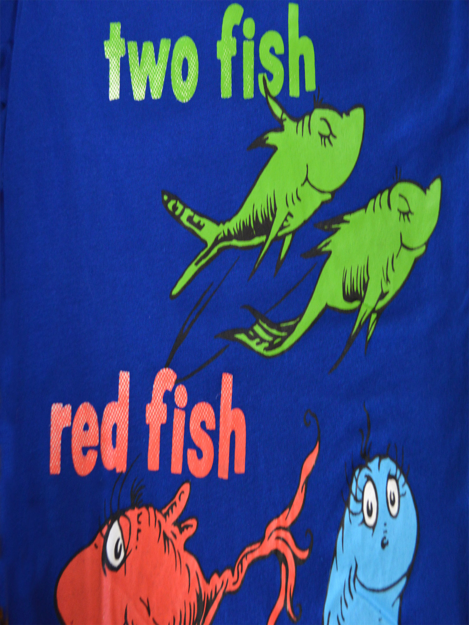MJC Mens Dr Seuss One Fish Two Fish Blue Lounge Shorts (Small) - image 3 of 3