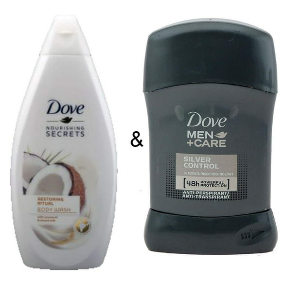 Body Wash Restoring Ritual 500 by Dove & Roll-on Stick Silver Control 50ml by Dove