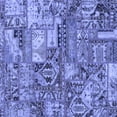 thumbnail image 1 of Ahgly Company Machine Washable Indoor Square Abstract Blue Modern Area Rugs, 3' Square, 1 of 4