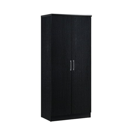 Hodedah 2 - Door Wardrobe with 4 - Shelves, Black