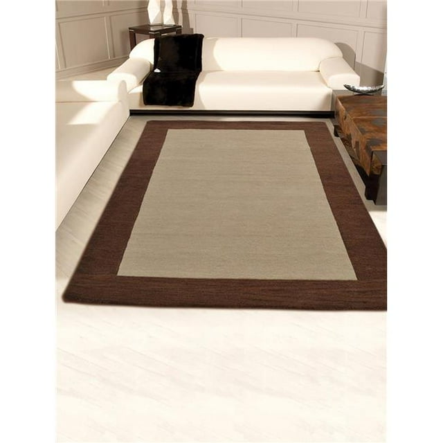Rugsotic Carpets USK00201T0104A15 8 x 10 ft. Hand Tufted Wool Solid Area Rug - Beige Brown