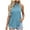 Sky Blue, variant on qolati Women Summer Tank Tops Sexy Halter Neck Sleeveless Solid Color T-Shirts Trendy Cutout Pleated Tunic Blouse