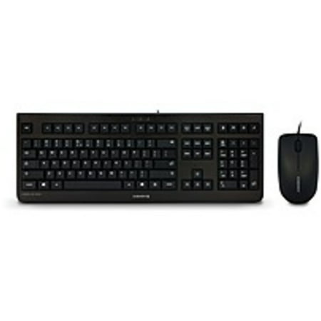 Refurbished CHERRY DC 2000 Keyboard & Mouse - USB Cable 104 Key - English (US) - Black - USB Cable Optical - 1200 dpi - 3 Button - Scroll Wheel - QWERTZ - Black - Calculator, Email, Internet
