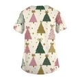 thumbnail image 4 of Garbnen Scrub Top Women Christmas Top Scrubs for Women Short Sleeve V Neck Xmas Print Nurses Working Uniforms with Pockets, 4 of 6