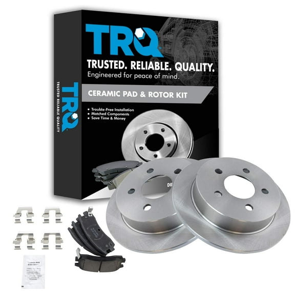 TRQ Rear Posi Ceramic Brake Pad & Rotor Kit Fits Select Buick Chevy Pontiac Olds