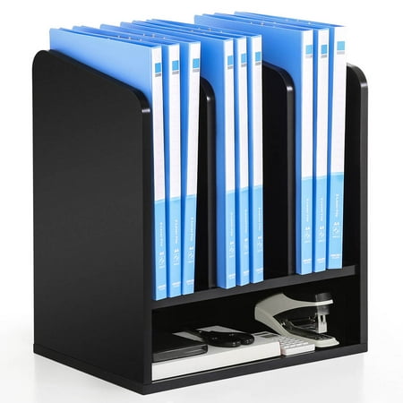 Fitueyes Wood Desktop Organizer Shelf And Storage 3 Vertical 1 Fitueyes Wood Desktop Organizer Shelf And Storage 3 Vertical 1 Horizontal Sections Black Do203501wb