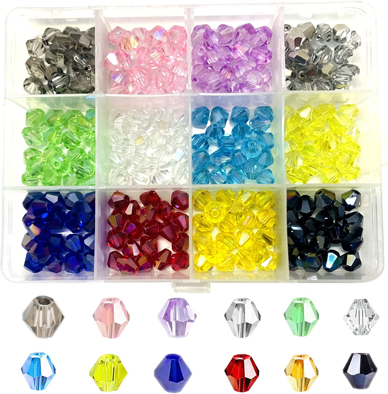 Wholesale 2/3/4/6/8mm Bicone Crystal Beads AB Color Cut Faceted Round Glass  Beads for Jewelry Making Bracelet Accessories - Price history & Review, AliExpress Seller - Beads Kingdom