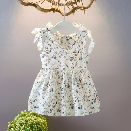 

Bullpiano Toddler Girls Dress Spaghetti Strap Sleeveless Sundress Kids Summer Outfit Girl Clothes