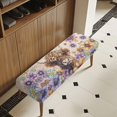 thumbnail image 3 of XYZCANDO Calf Floral Design with Elastic Band Dining Bench Covers, Washable Polyester Spandex Rectangle Bench Cover for Living Room Dining Room, 3 of 9