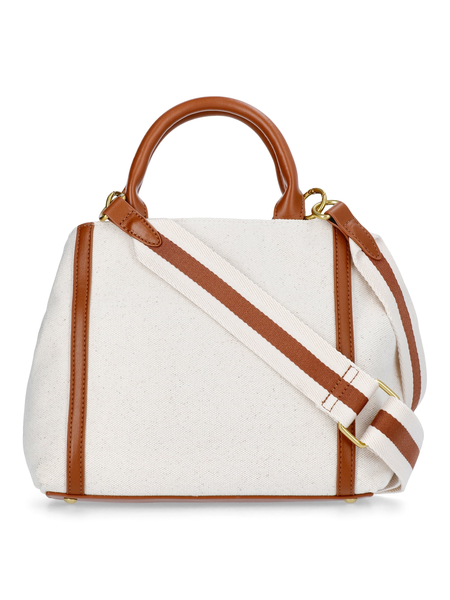 Free Assembly Women's Mixed Media Canvas Satchel - Classic Handbag