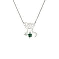 thumbnail image 2 of Delight Jewelry Silvertone Mini Green Four Leaf Clover with Heart Leaves Silvertone Dream Big Pendant Necklace, 25", 2 of 4