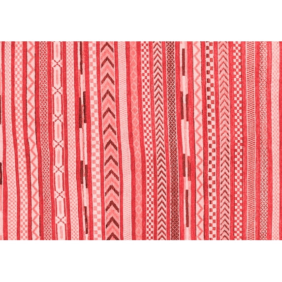 Ahgly Company Indoor Rectangle Abstract Red Modern Area Rugs, 4' x 6'