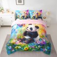 thumbnail image 2 of Castle Fairy Animal Panda Twin Bedding Sets,Flowers Butterfly Bedding Comforter Set, 2 of 8