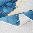 thumbnail image 5 of Homewish Blue Marble Twin Quilt Set,Gold Metallic Twin Coverlet Set,2 Pieces, 5 of 7