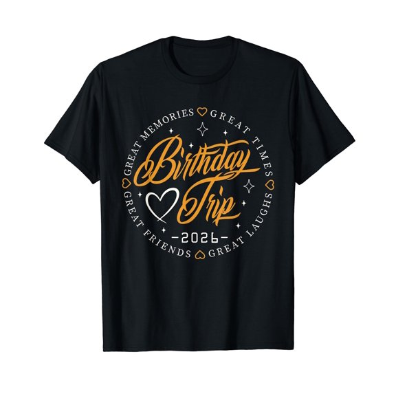 Birthday Crew Squad 2026 Family Friends Trip Vacation Party T-Shirt