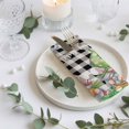 thumbnail image 3 of Cloth Napkins Set of 8 - 20x20 Inches, Easter Bunny Gnomes Washable Reusable Table Napkins, Spring Easter Eggs Floral Black Plaid Soft & Absortbent Dining Napkin for Party Wedding Hotel Restaurant, 3 of 8