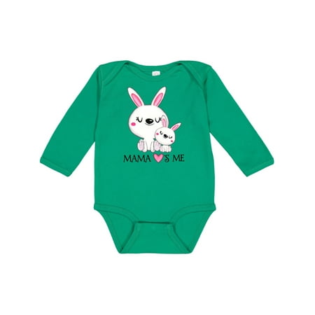 

Inktastic Mama Loves Me- bunny family Gift Baby Boy or Baby Girl Long Sleeve Bodysuit