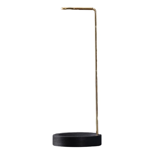1x Porta incienso invertido Soporte de madera para quemador de incienso Soporte para varillas de incienso Oro y negro