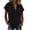 Black, variant on Women Casual Summer Ruffle Shirt Blouse Ruffles V Neck Short Sleeve Loose Fit Bottom Shirt Tops White L(L)