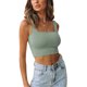 thumbnail image 3 of SAYOO - Camisola sexy de verano para mujer, color sólido, sin mangas, con cuello cuadrado SAYOO Moda, 3 of 9