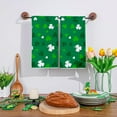 thumbnail image 2 of St Patricks Day Kitchen Towels Set of 2, 18x26 Inch Green Shamrock Dish Towels Lucky Home Decor Seasonal Spring Holiday St Patricks Day Decorations for Home Drying Dishcloth, 2 of 6