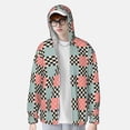 thumbnail image 2 of Fotbe Colorful Checkered Chaqueta con Protección Solar UPF 50+ para Hombre y Mujer, Camisa con Capucha y Bolsillos-Small, 2 of 7