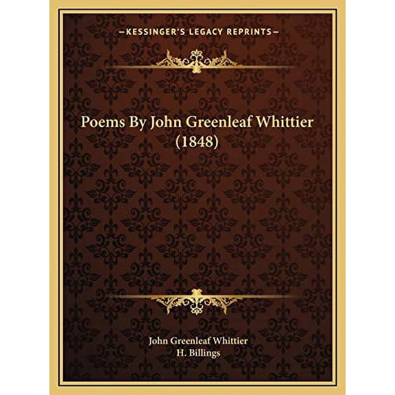 Poems By John Greenleaf Whittier (1848) (Paperback)
