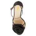 thumbnail image 5 of FSJ Women Sexy Flower Open Toe Sandals Three Crystal Block High Heels Pumps Adjustable Buckle Ankle Strap Prom Wedding Evening Shoes Size 8 Black, 5 of 5