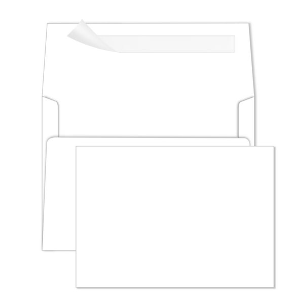 Goefun Blank Note Cards and Envelopes 5 x 7 Flat Cardstock and A7 Envelopes Self Seal 100 Pack for Wedding, Invitations, DIY Cards, Thank You Cards & All Occasion