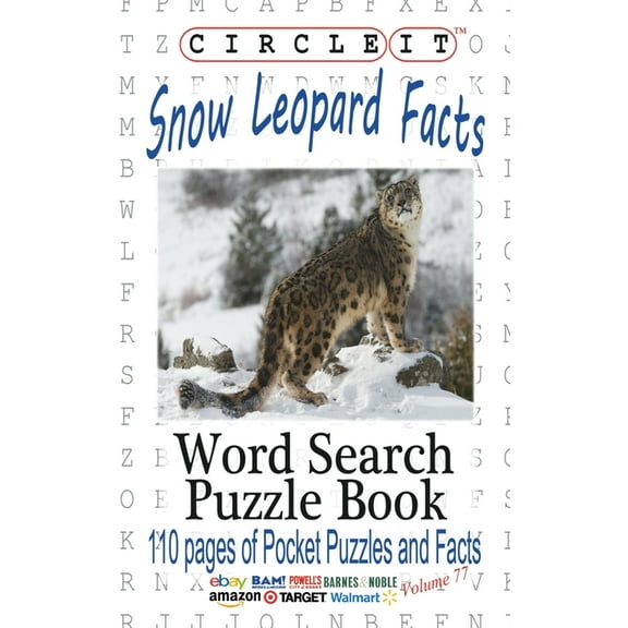 Circle It, Snow Leopard Facts, Word Search, Puzzle Book, (Paperback)