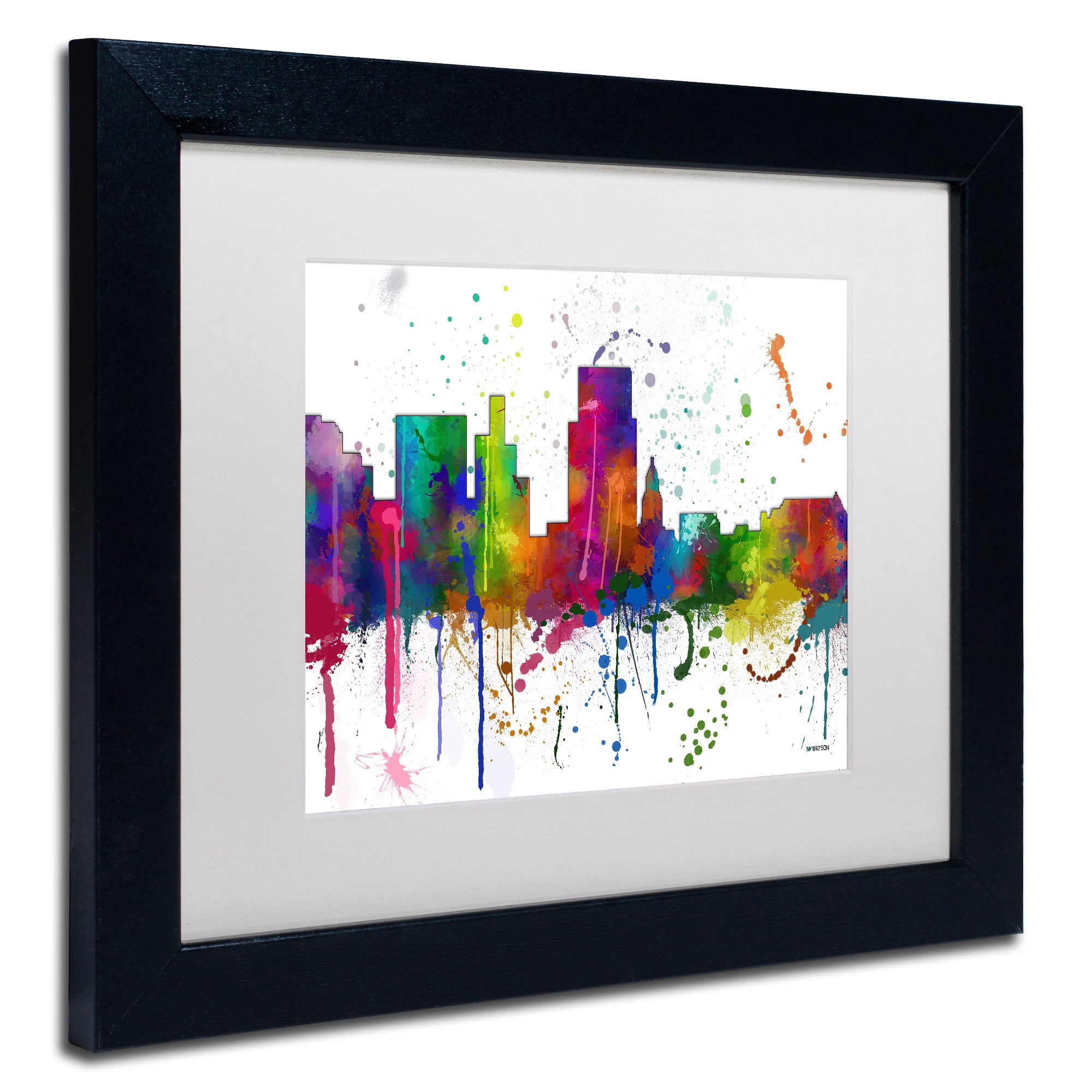 Trademark Fine Art "Boise Idaho Skyline Mclr-1" Canvas Art by Marlene Watson, White Matte, Black Frame