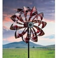 thumbnail image 2 of Plow & Hearth Solar Lighted LED Flower Metal Wind Spinner with Bi-Direction Rotors, 2 of 5