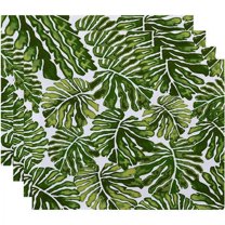 Simply Daisy 18" x 14" Palm Leaves Floral Print Placemat (Set of 4)