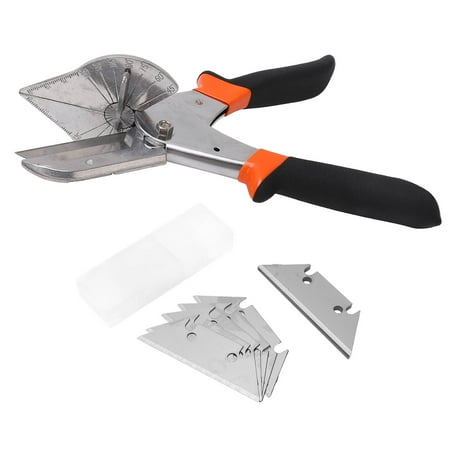 

2024 Angle Miter Shear with 10Pcs Blades Metal Adjustable Bevel Scissors Angular Cutting Tool
