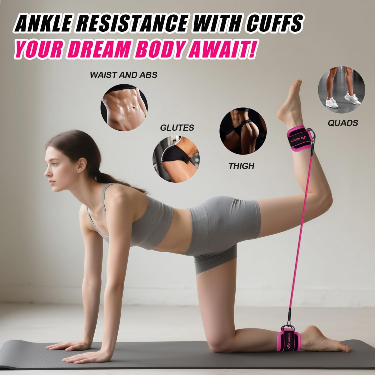 Resistance Bands Set with Handles - Exercise Bands Home Gym Strength Training Equipment, Includes Door Anchor & Ankle Straps for Full Body Workout Bands, Physical Therapy