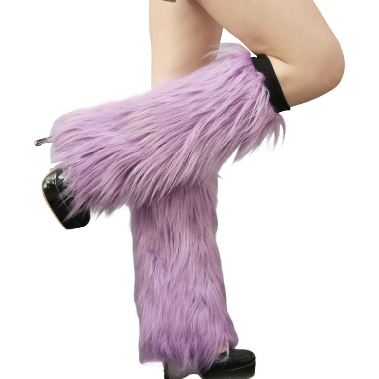 XEPST Faux Fur Fuzzy beenwarmers harige laarzen covers voor vrouwen, warme pluizige boot manchetten, pluizige beenwarmers, 25 cm, Koffie, one size