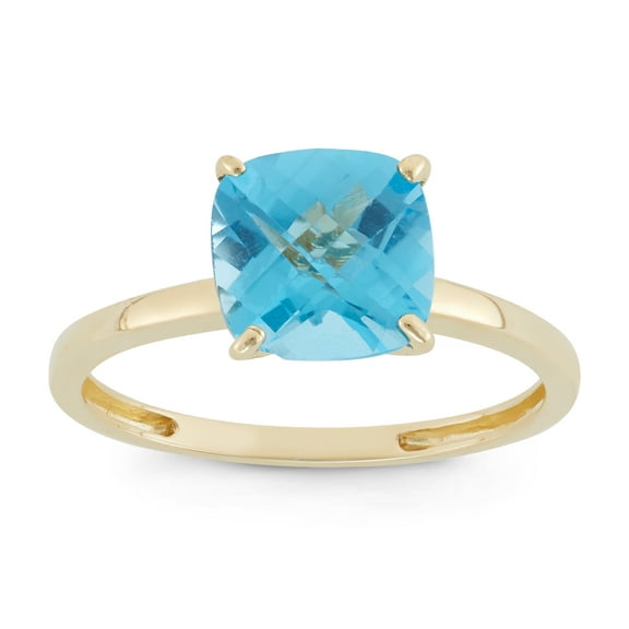 10k gold cushion cut gemstone ring